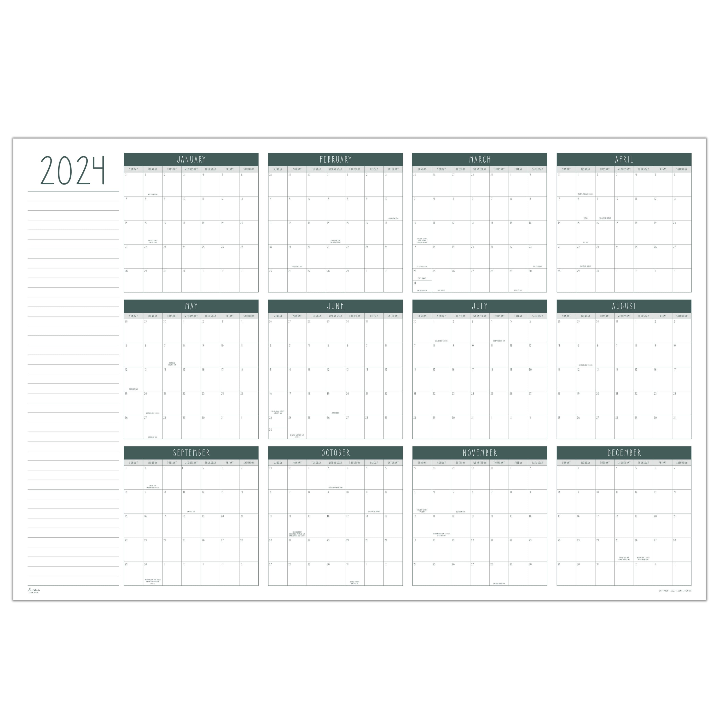 Printable Yearly Wall Calendar | laurel denise Printable Yearly Wall Calendar | laurel denise
