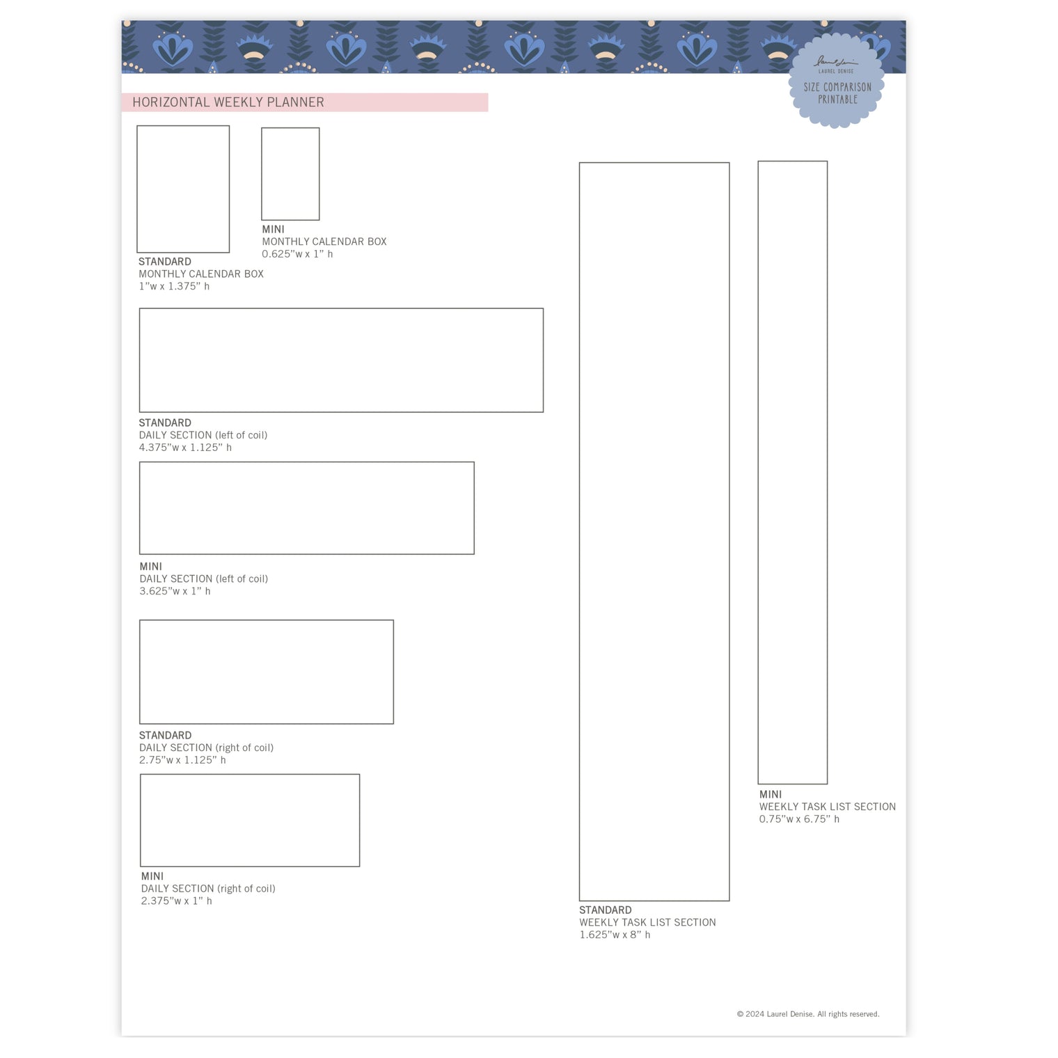 Size Comparisons Printable