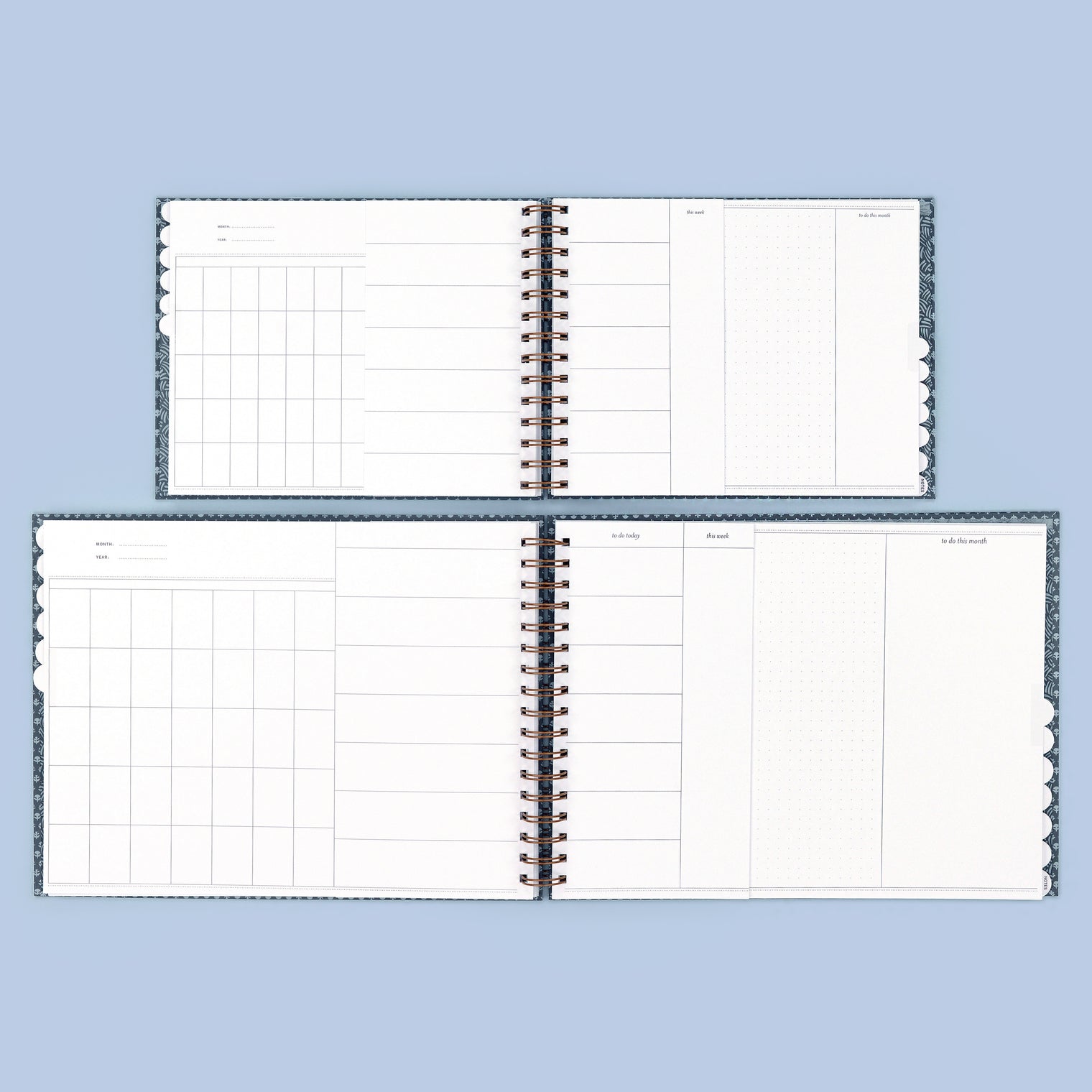Undated Horizontal Weekly Planner, The Curator