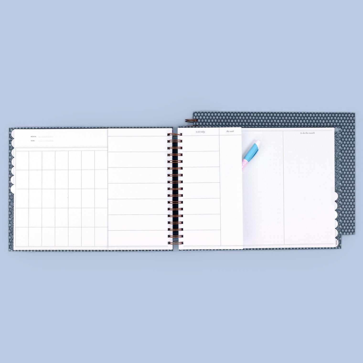 Undated Horizontal Weekly Planner, The Curator