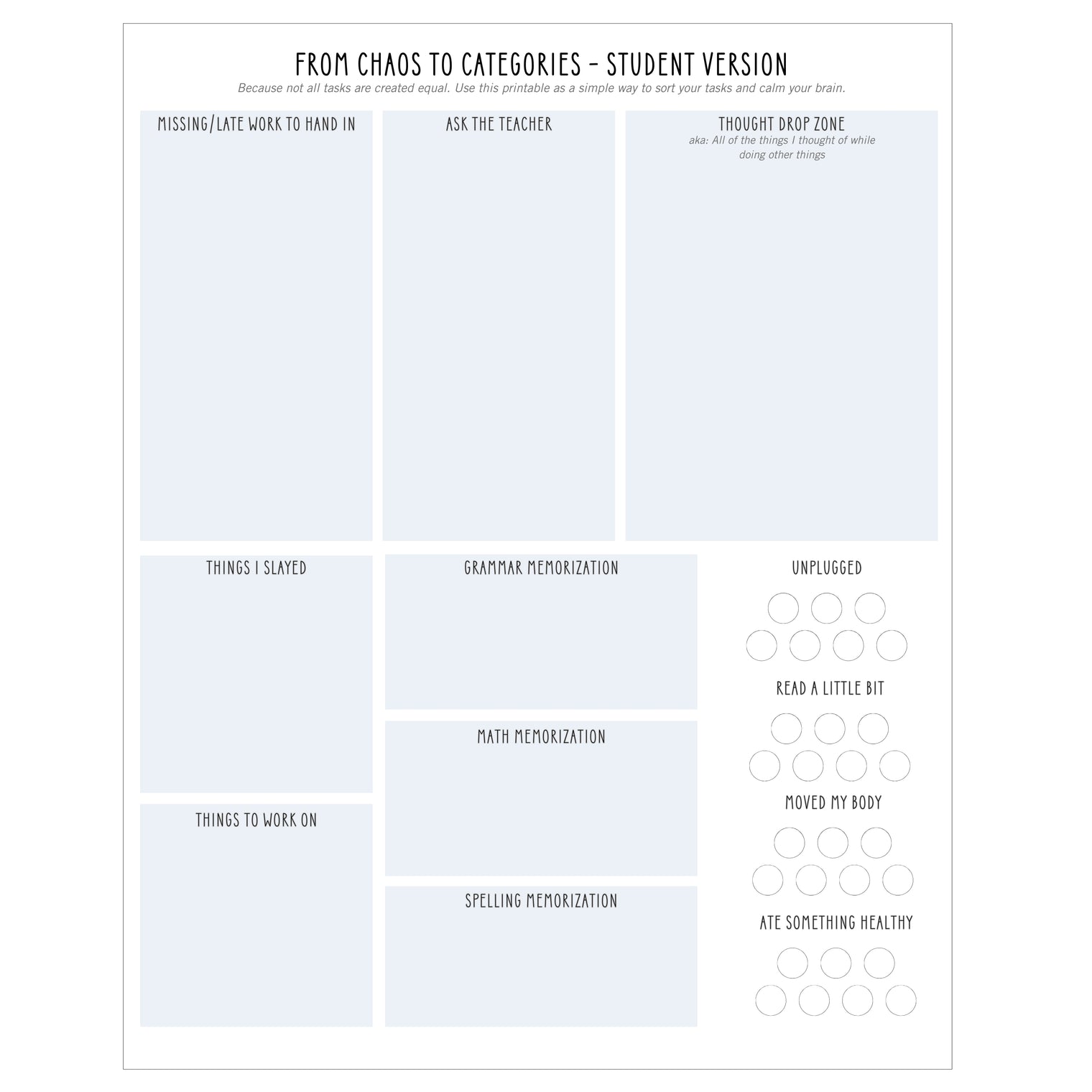 Chaos to Categories: Student Version