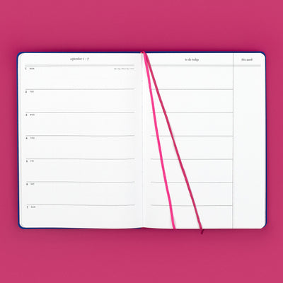2025-2026 | The Mae Planner | Neon Sky (horizontal bookbound) card image