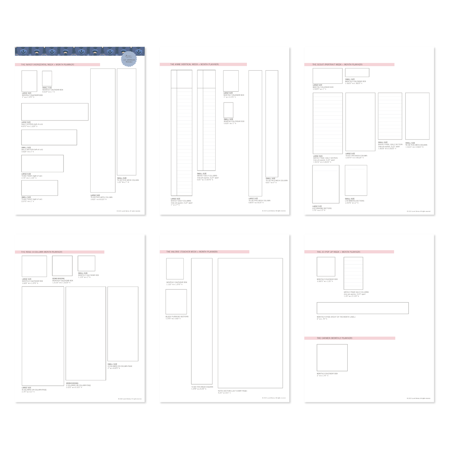 Size Comparisons Printable