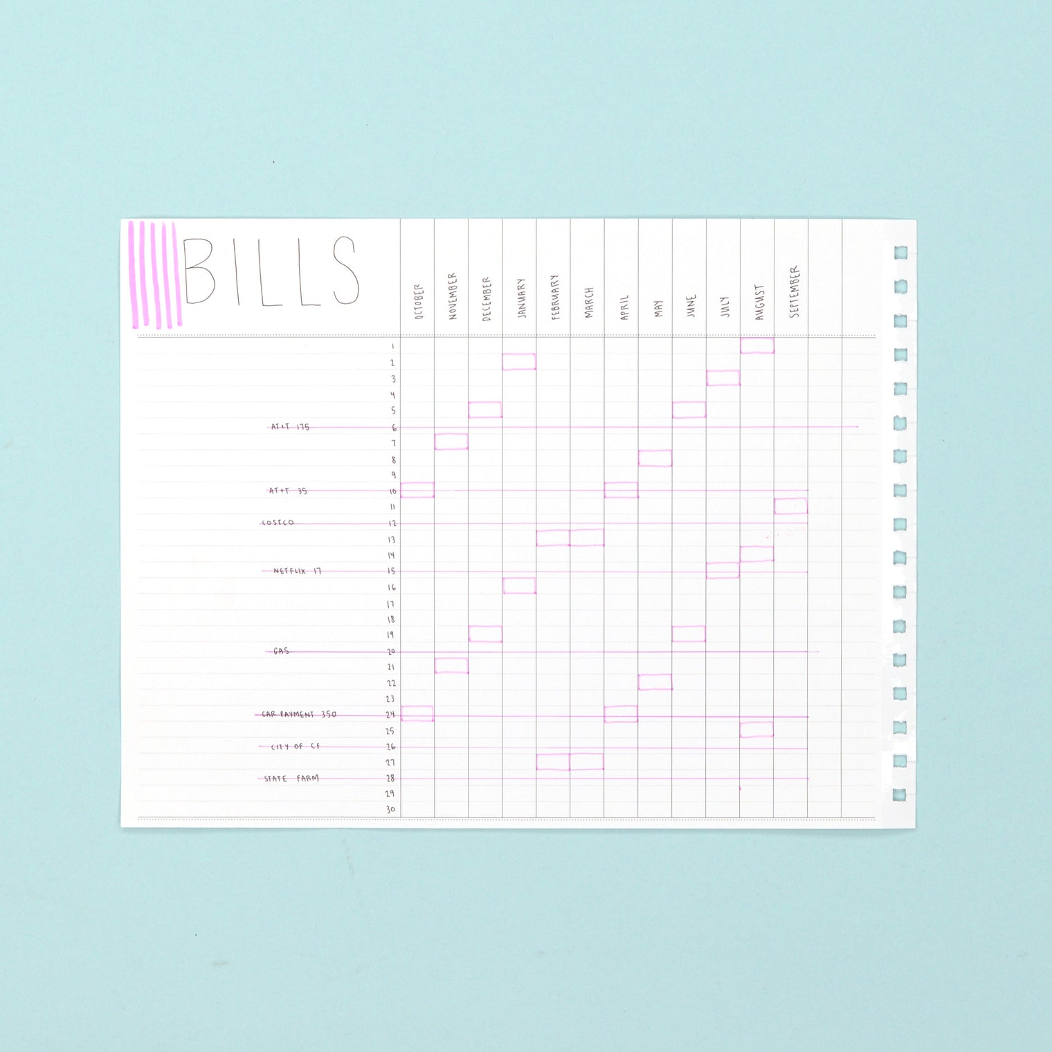 SAMPLE - BILLS