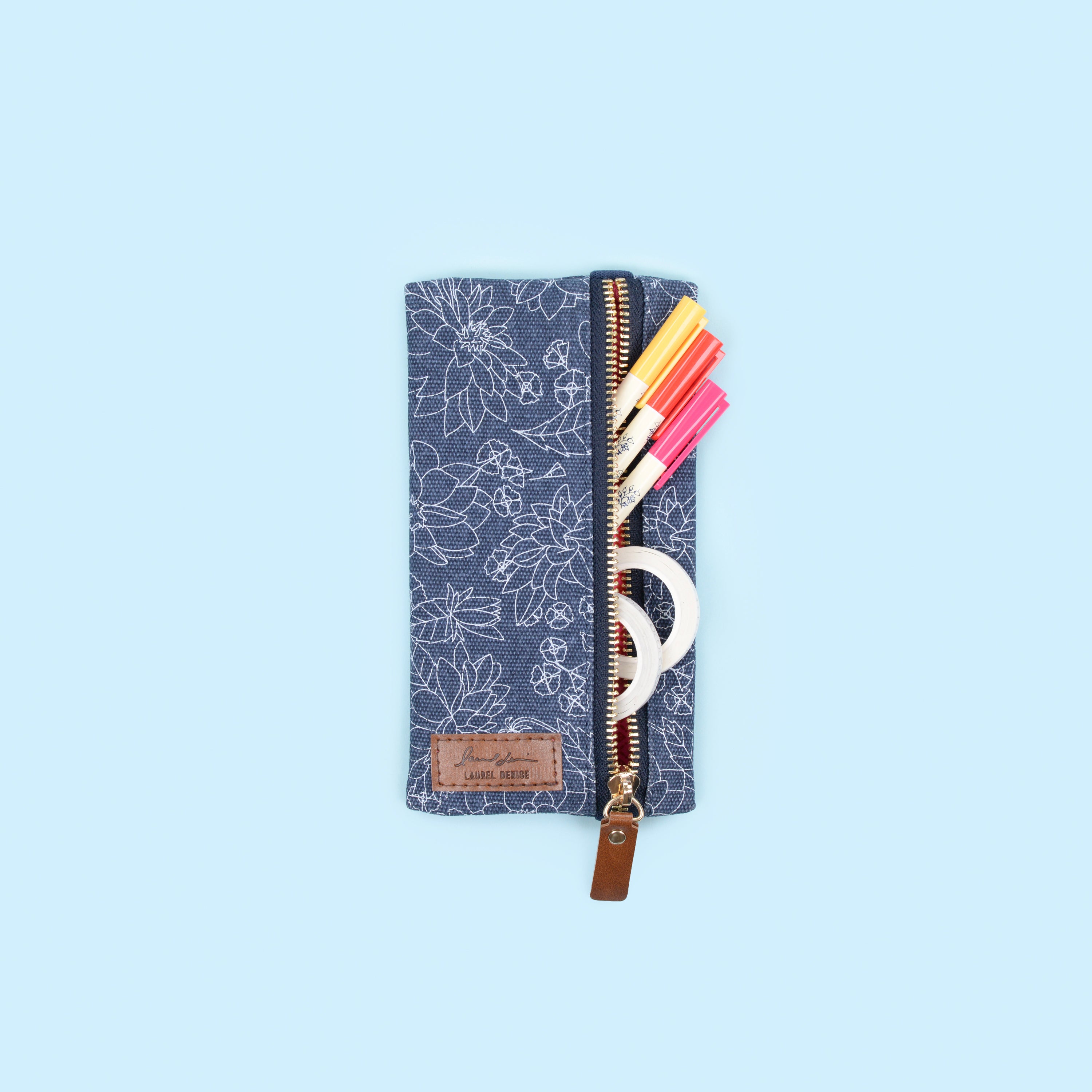 Elastic Pen Pouch, Hidden Blue