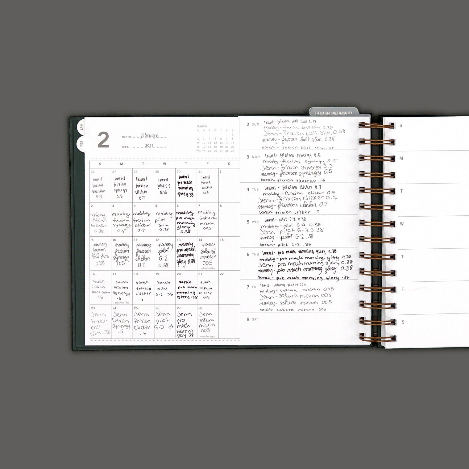 HANDWRITING IN PLANNER