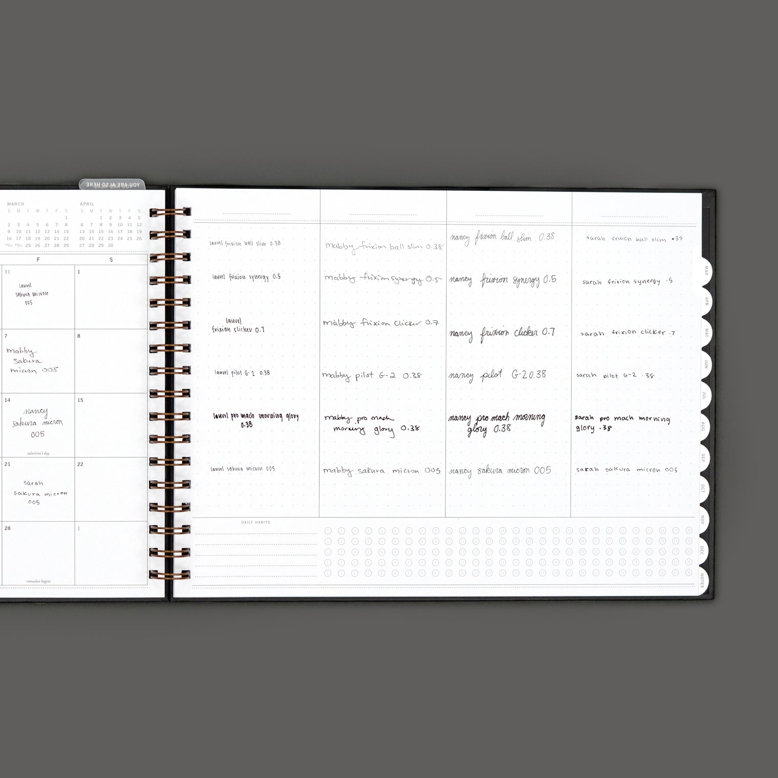 HANDWRITING IN PLANNER - RIGHT