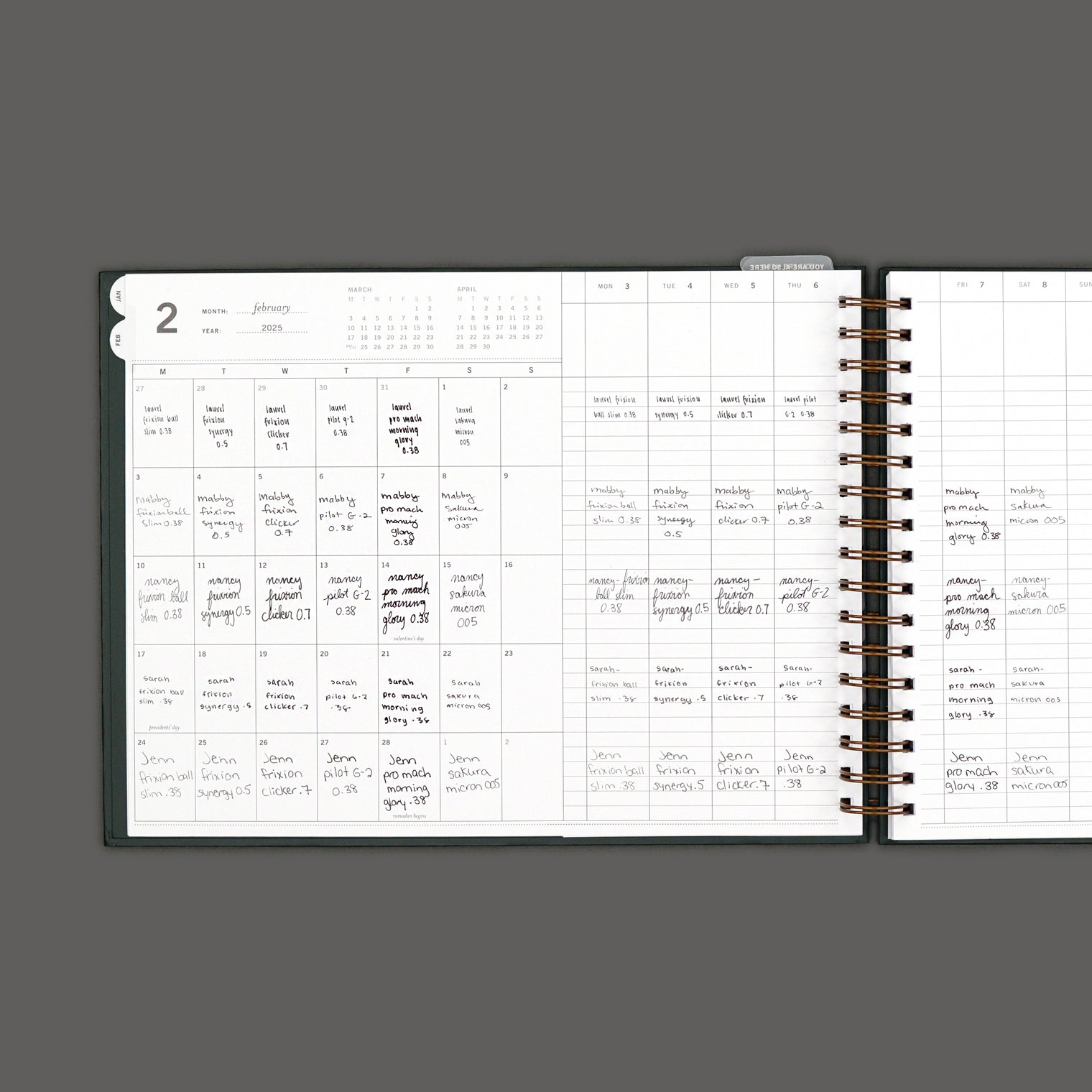 HANDWRITING IN PLANNER