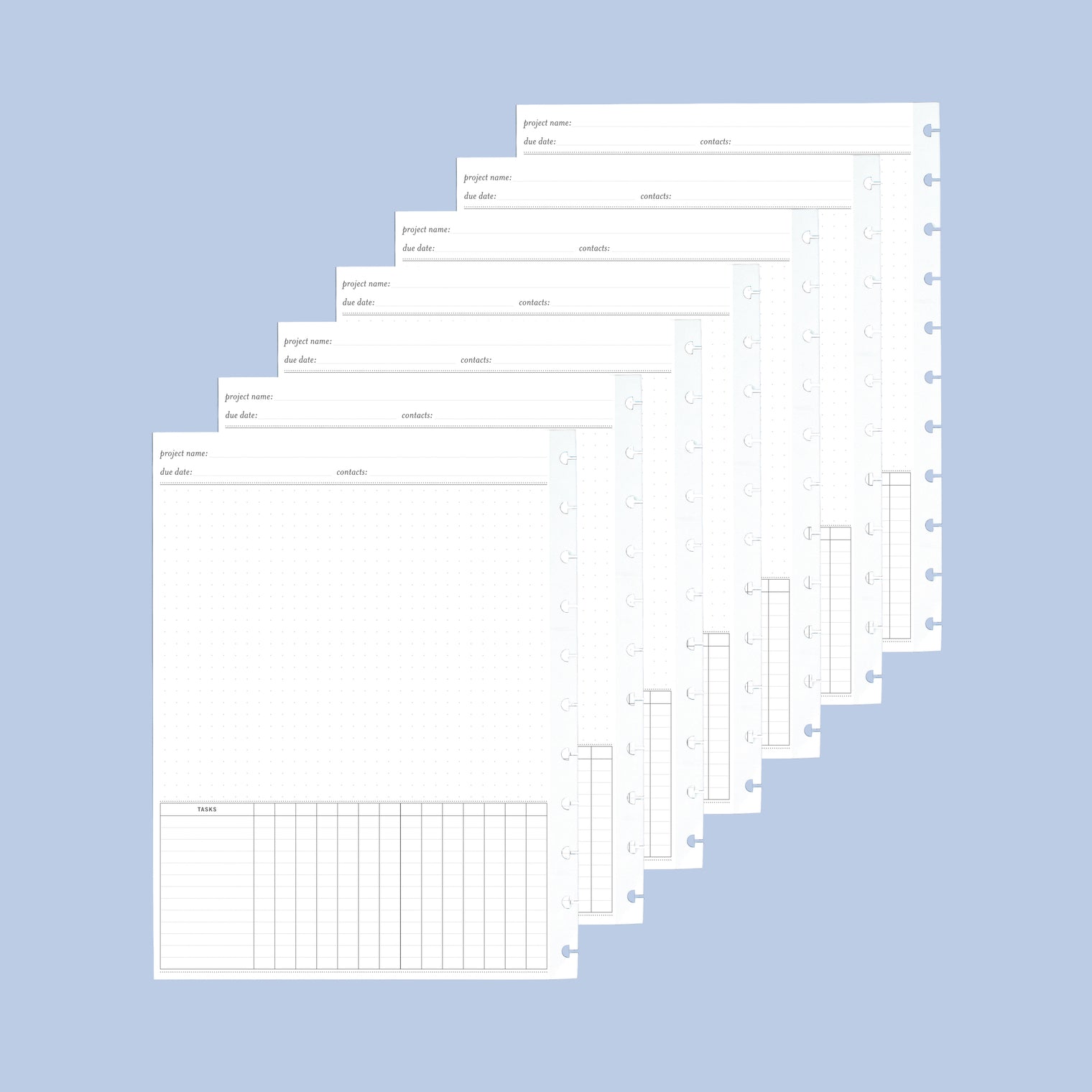 2-Week Project Organizer Inserts | Planner Expansion Pack | Disc Sizes 1, 2, 3, 4