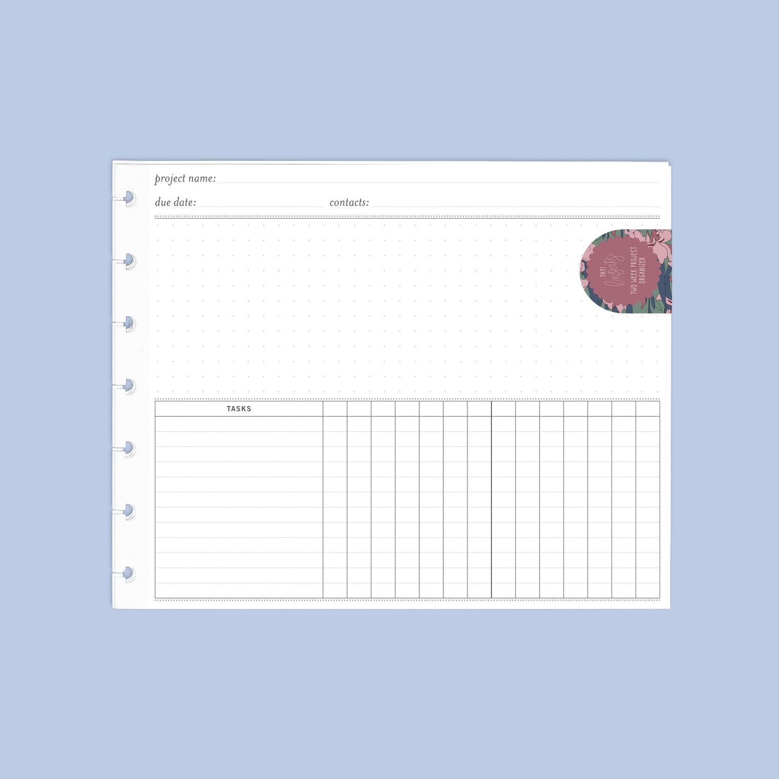 2-Week Project Organizer Inserts | Planner Expansion Pack | Disc Sizes 1, 2, 3, 4