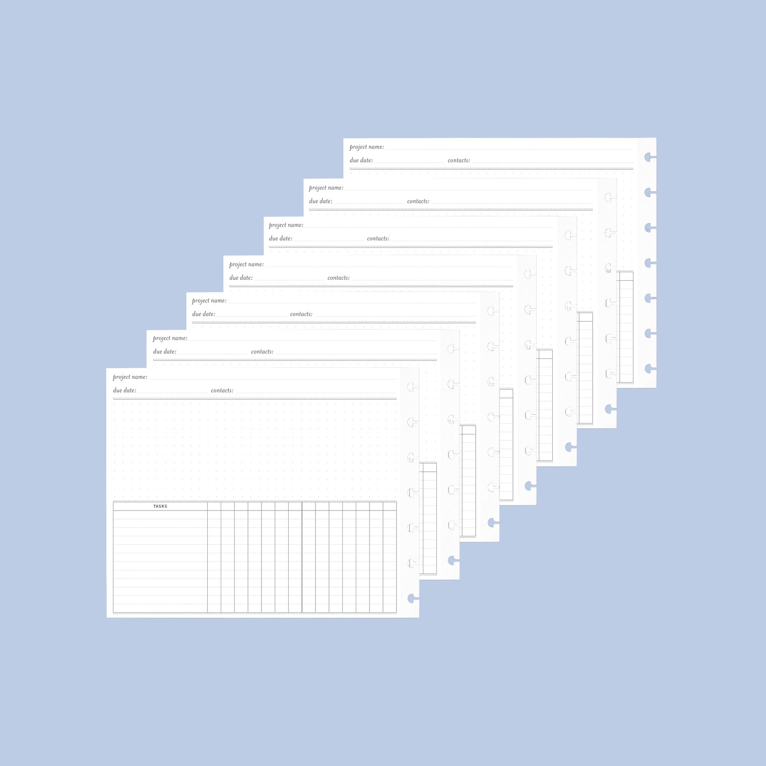 2-Week Project Organizer Inserts | Planner Expansion Pack | Disc Sizes 1, 2, 3, 4