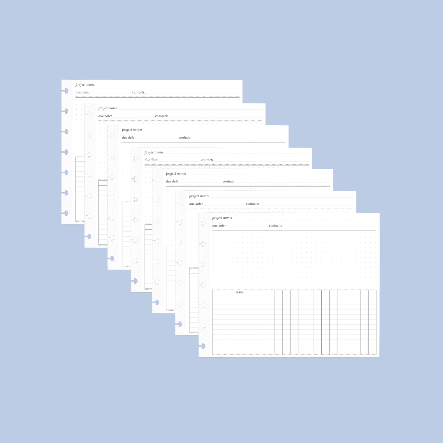2-Week Project Organizer Inserts | Planner Expansion Pack | Disc Sizes 1, 2, 3, 4