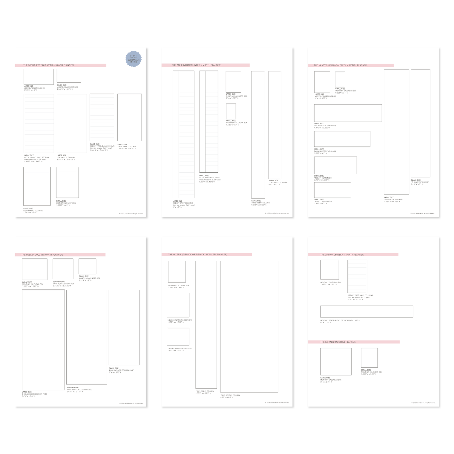 Size Comparisons Printable