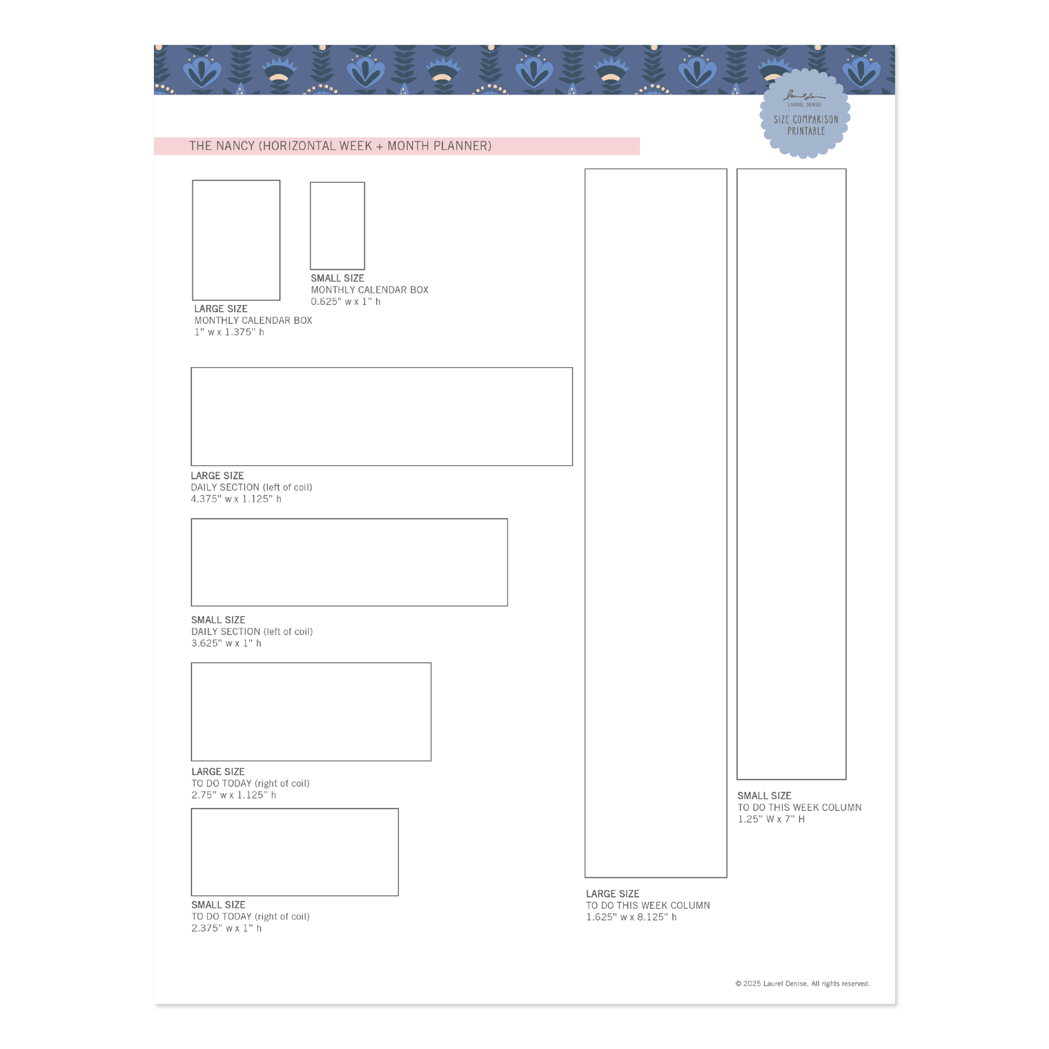 Size Comparisons Printable