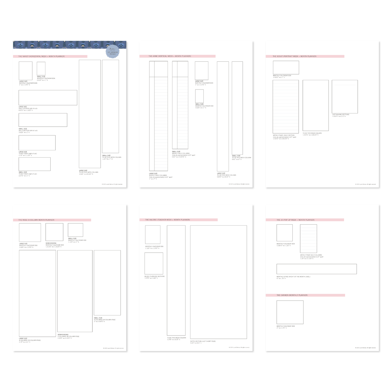 Size Comparisons Printable