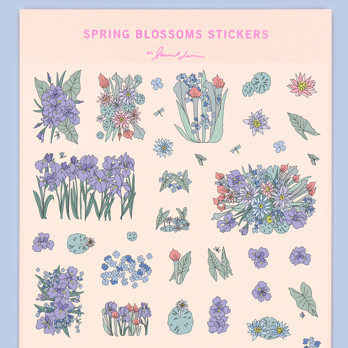 Blossom & Blooms Floral Sticker Sheet – Original Art | laurel denise