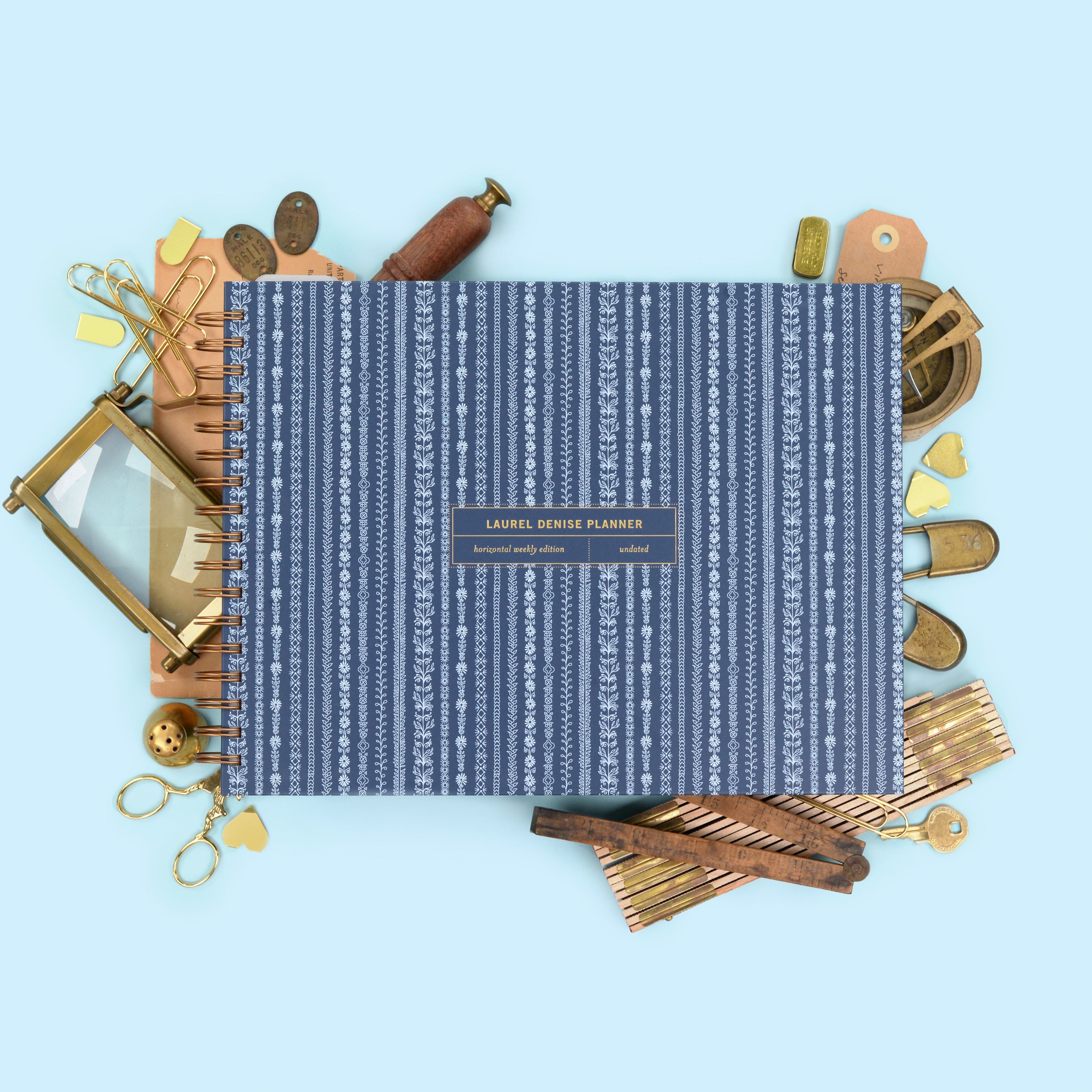Undated Horizontal Week + Month Planner, Trellis Infinite