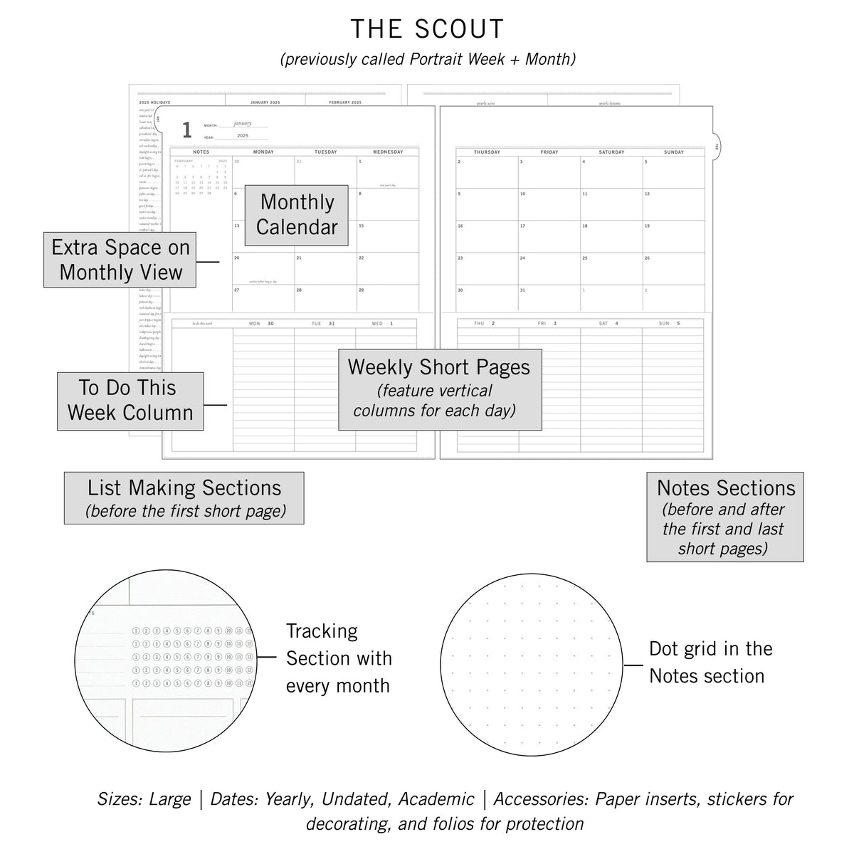 Laurel Denise The Scout Portrait Weekly Planner – Monthly + Weekly ...