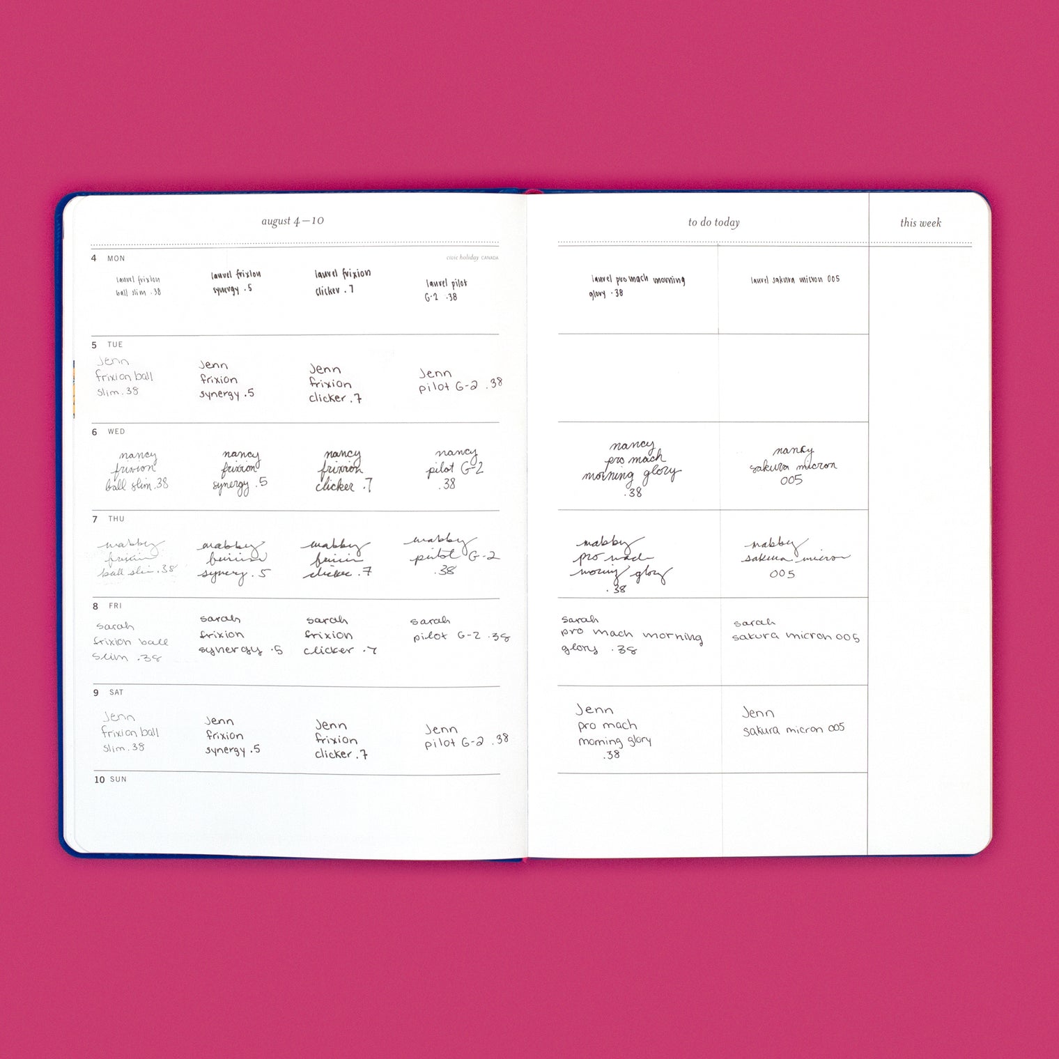 HANDWRITING IN WEEK