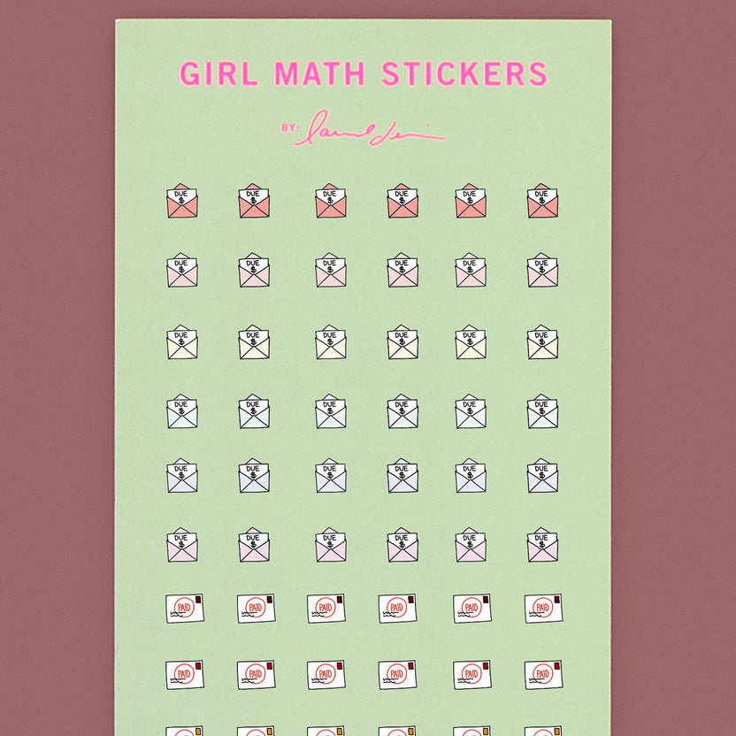 Mini Girl Math Stickers | laurel denise
