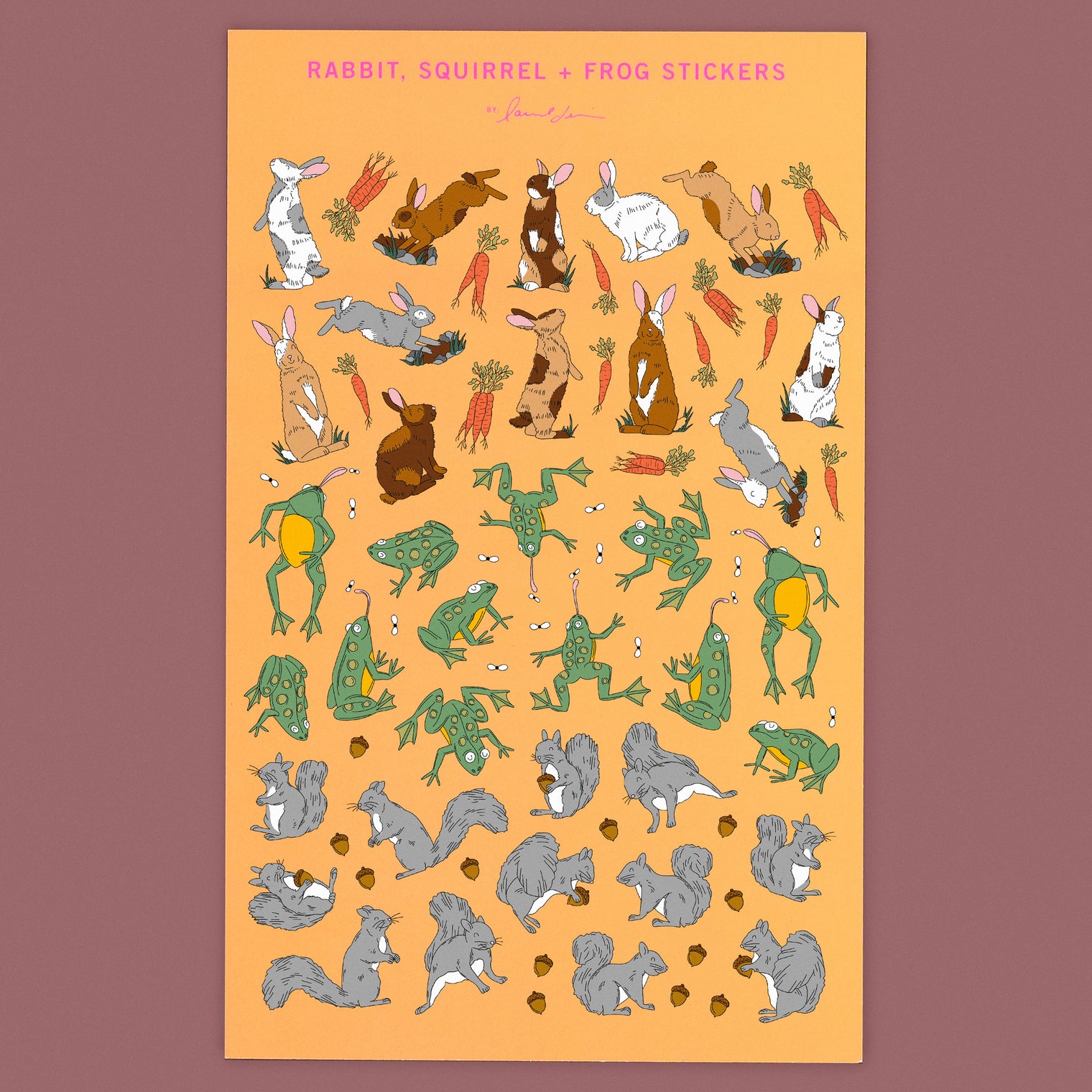 Rabbit, Squirrel, Frog Stickers | laurel denise