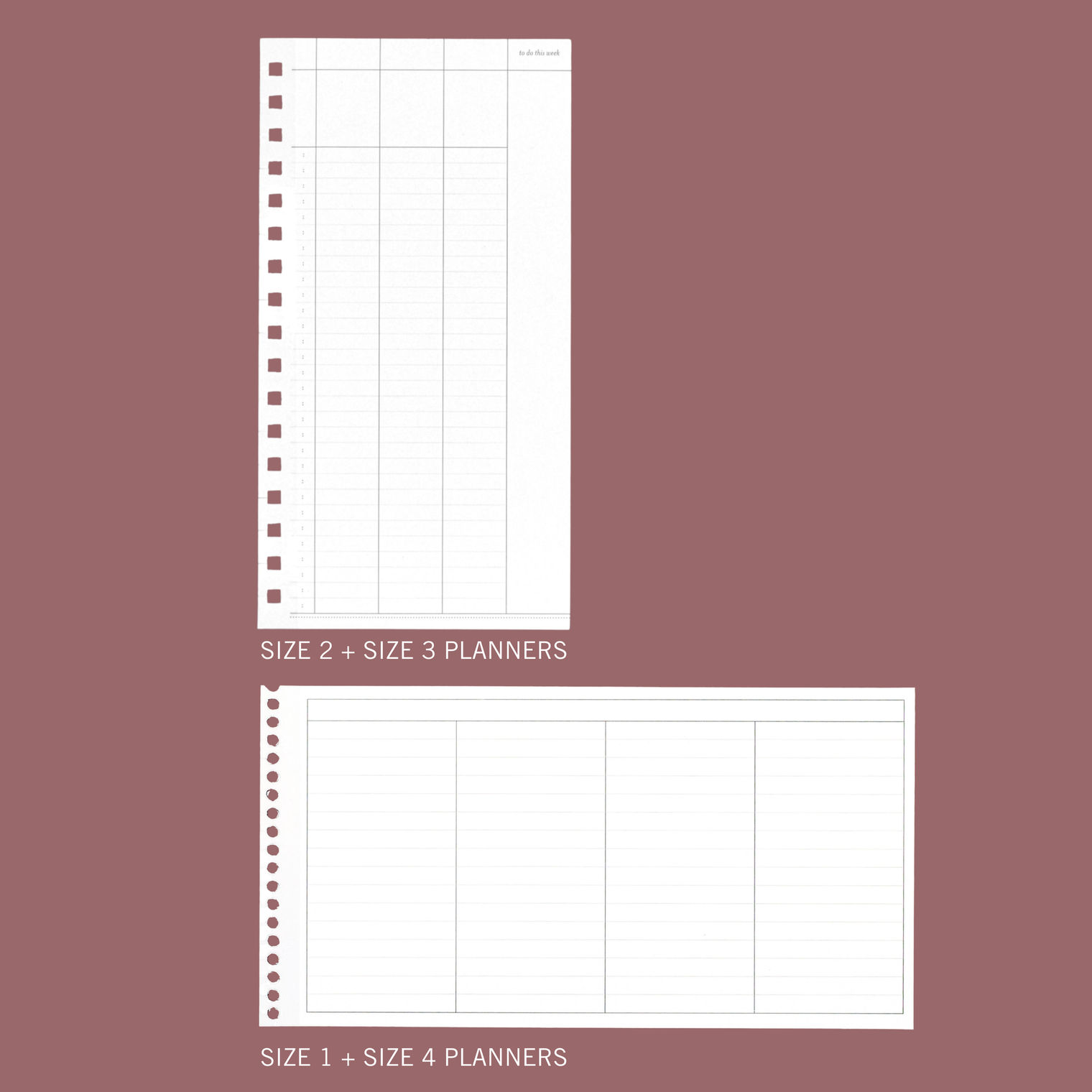 Vertical Weekly Schedule Insert