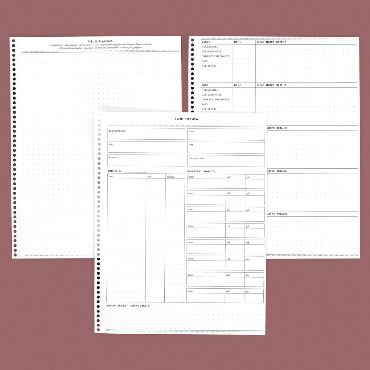 Booster Program Pages Planner Insert Pages – Laurel Denise Event Booster Planner Refills ...
