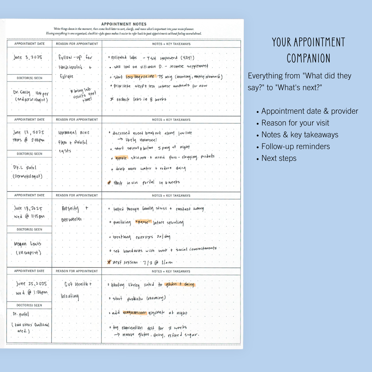 Appointment Notes