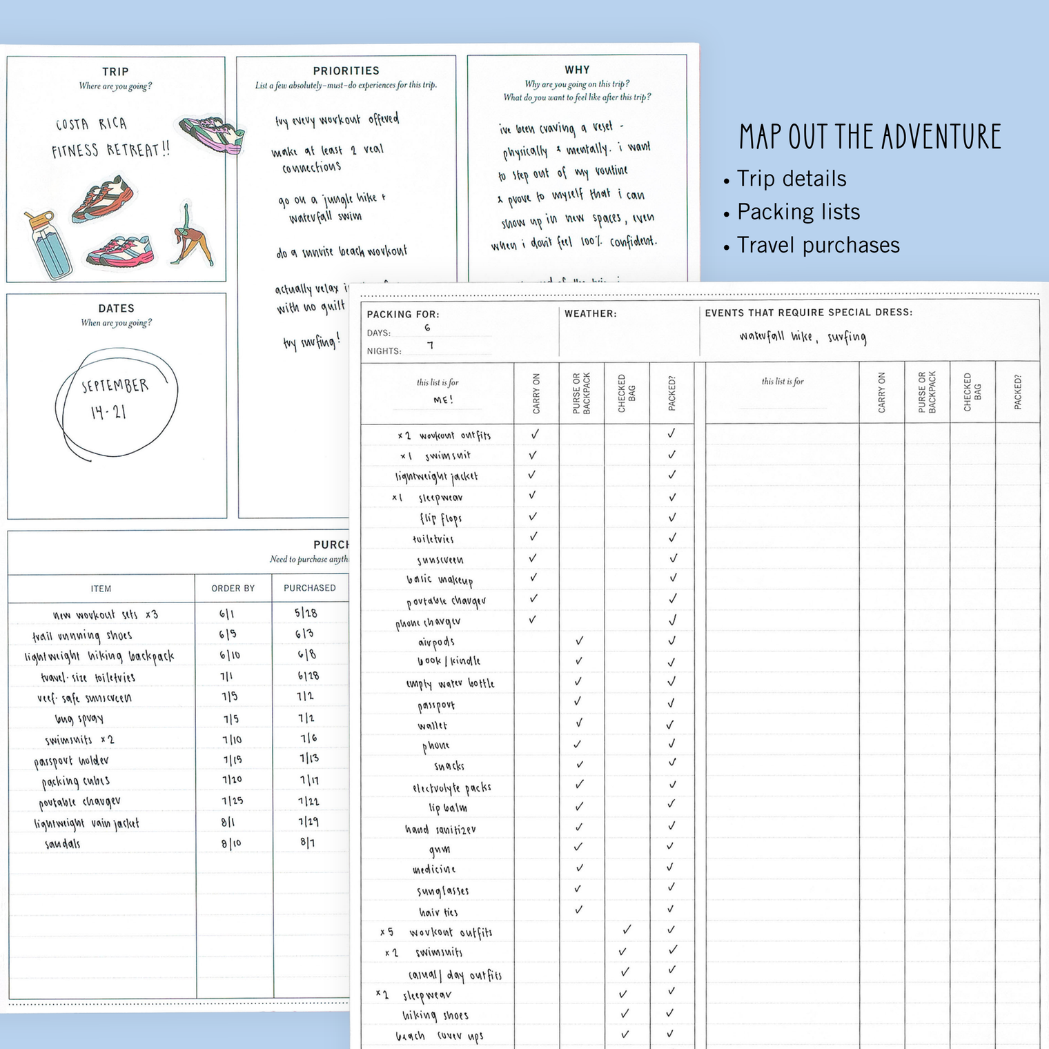 Plan + Pack Lists