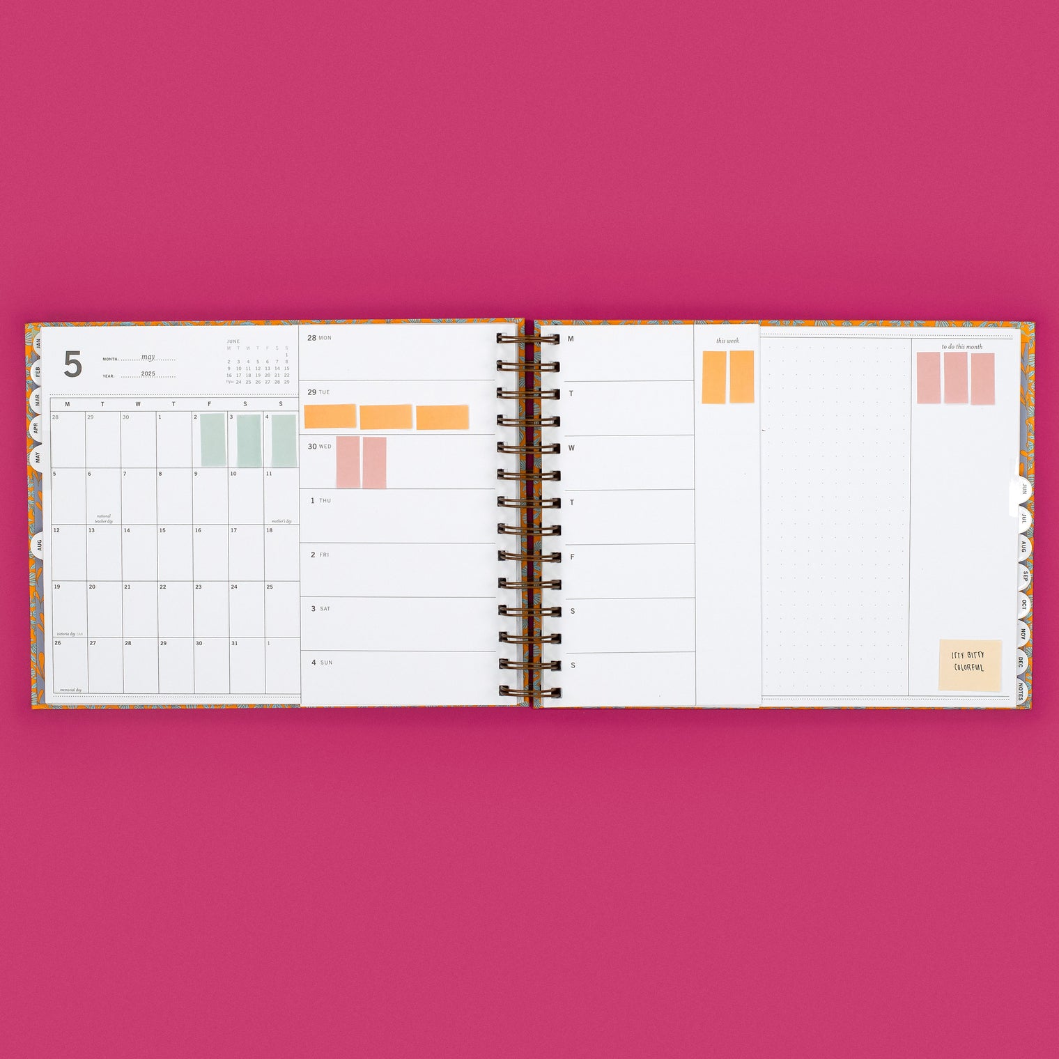 IN MINI HORIZONTAL WEEK + MONTH