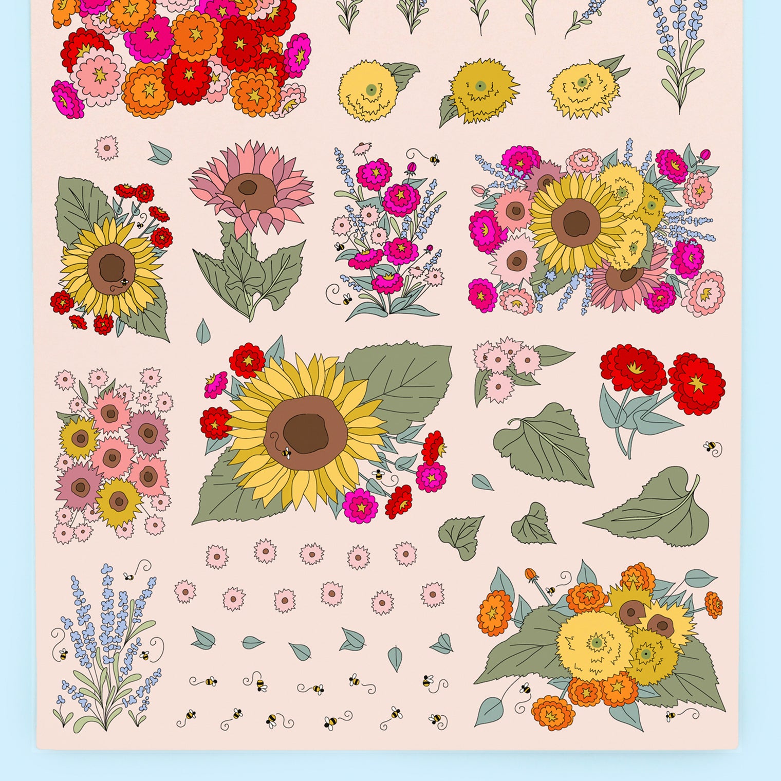 Summer Blossoms Stickers