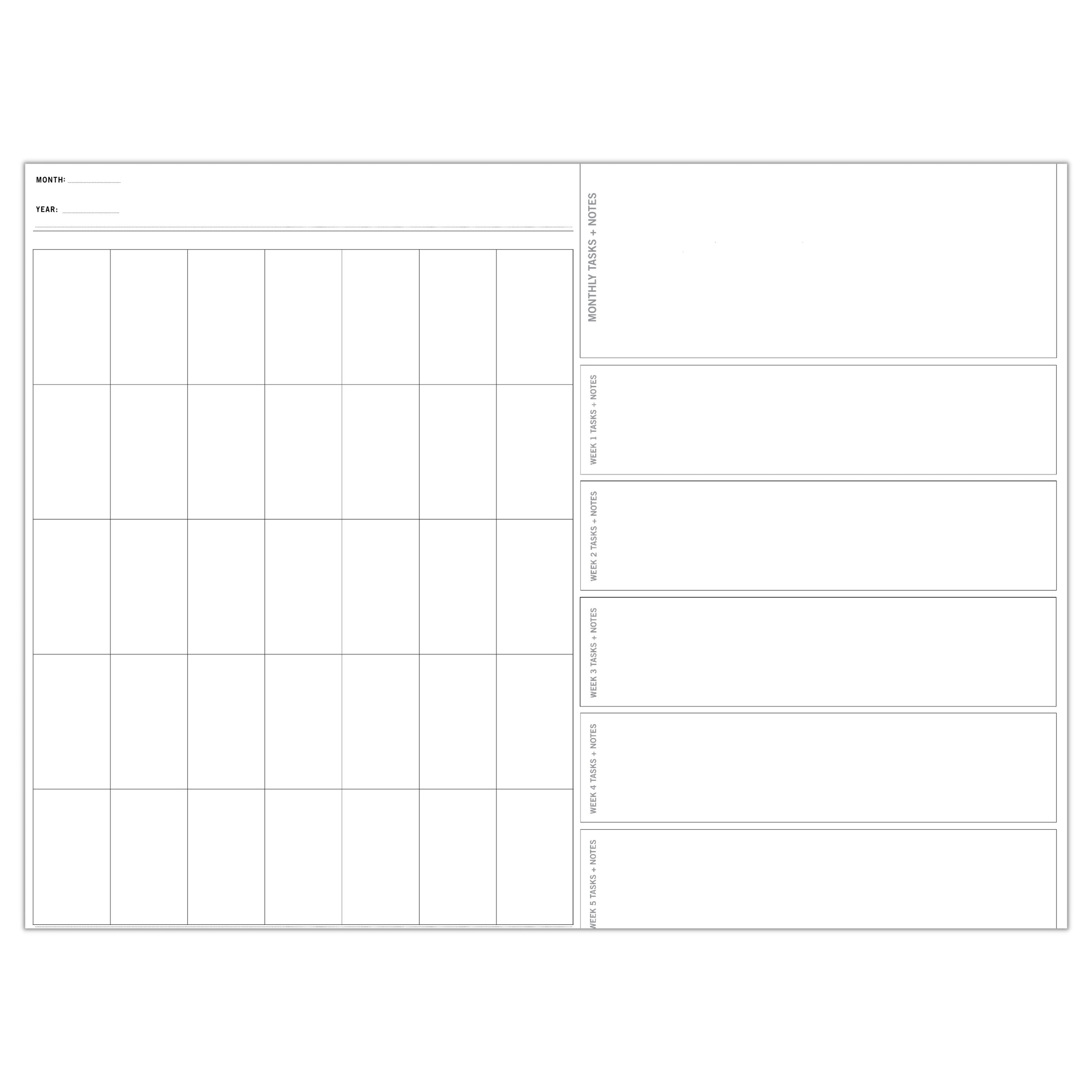 Monthly + Weekly Task Undated Printable