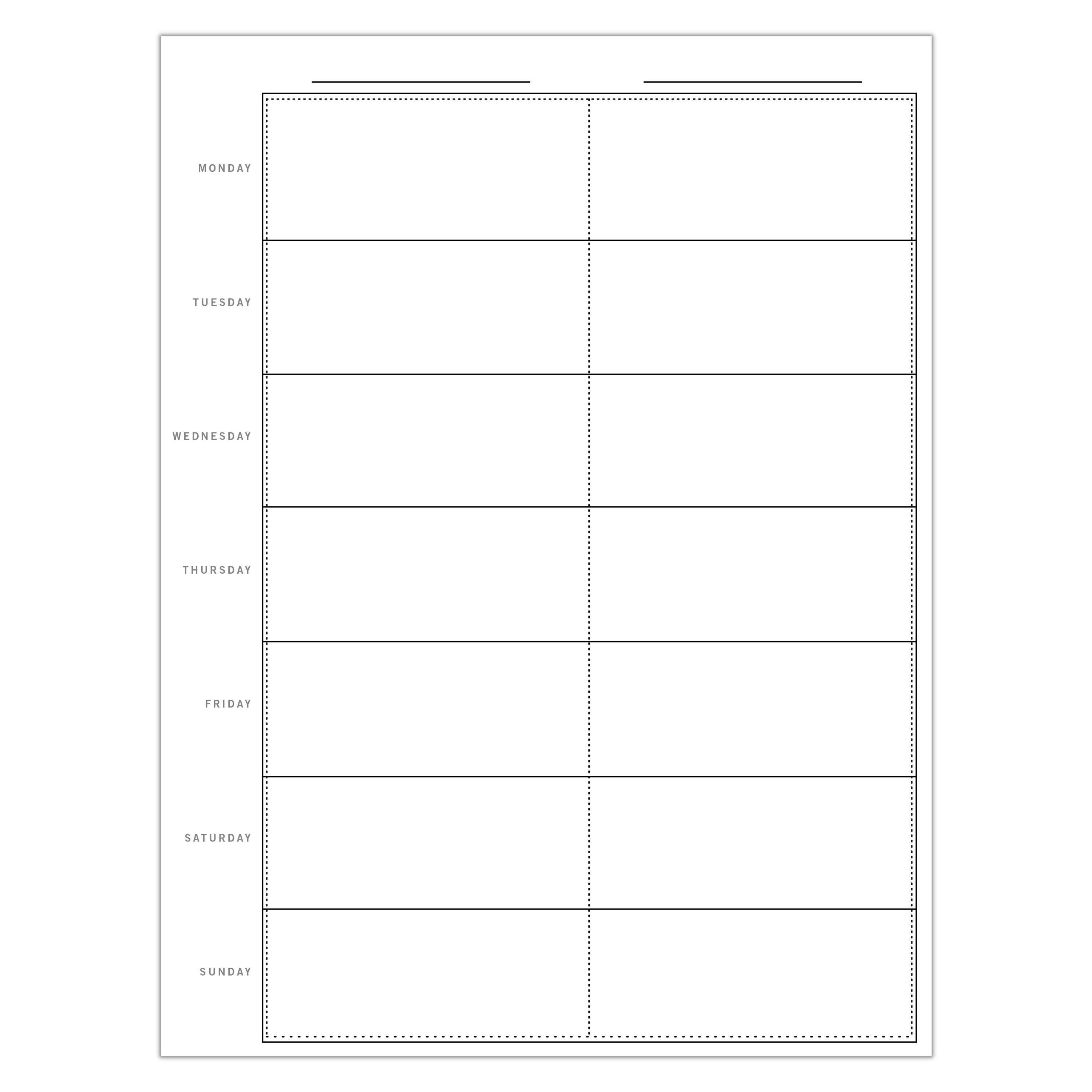 Simple Weekly Printable